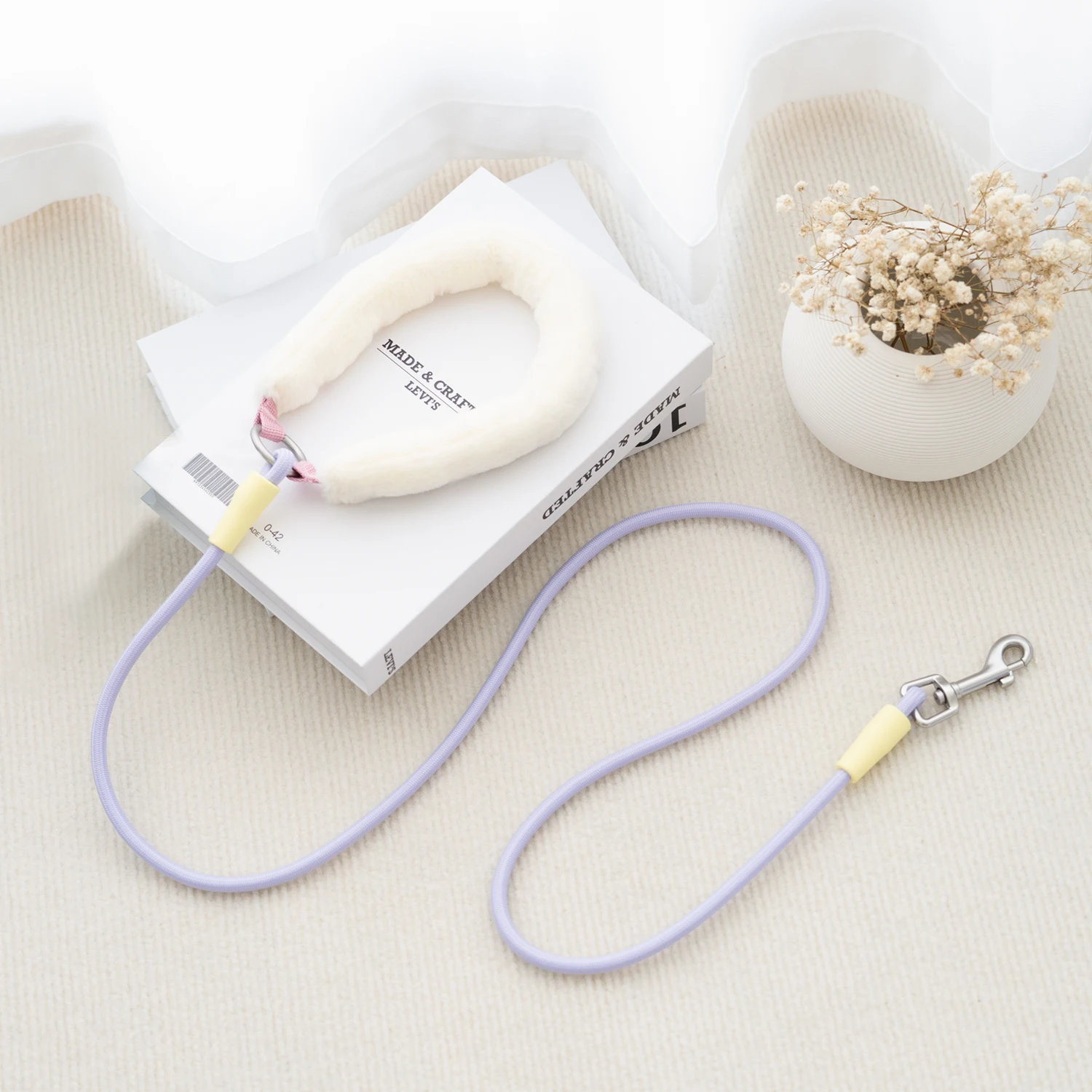 HanYang OEM Custom Rope Dog leash  Strong and Comfortable Dog Training Lead Rolled Nylon Rope leash with Soft handle