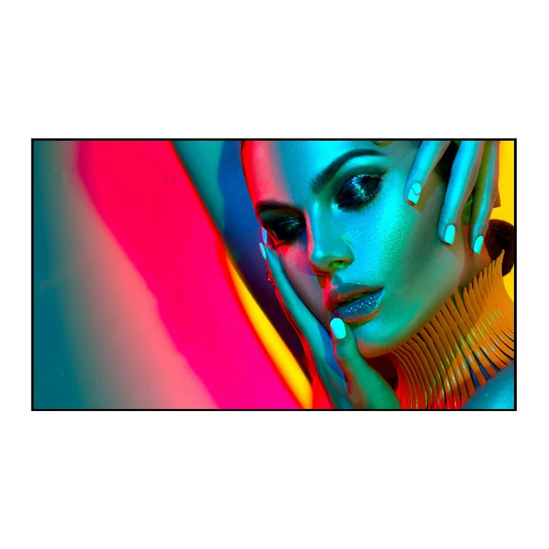 Проектор короткофокусный 4K PET Crystal ust с фиксированной рамкой, экран для проекции с рассеиванием окружающего света, 100 дюйма