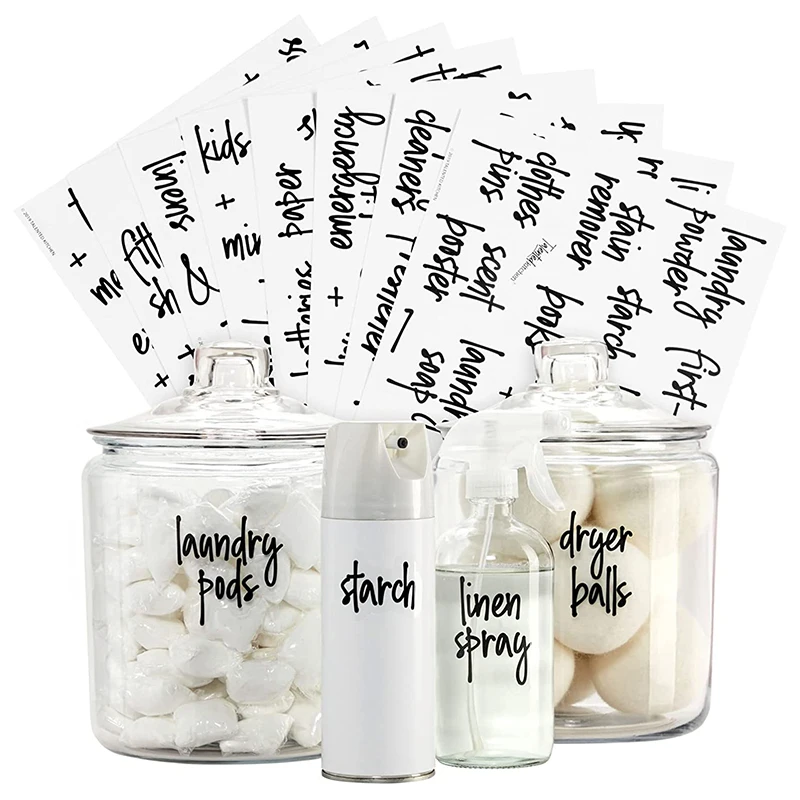 Custom Beauty and Makeup Preprinted Stickers Bathroom Labels Talented Kitchen Script Bathroom Organization Labels White Bath