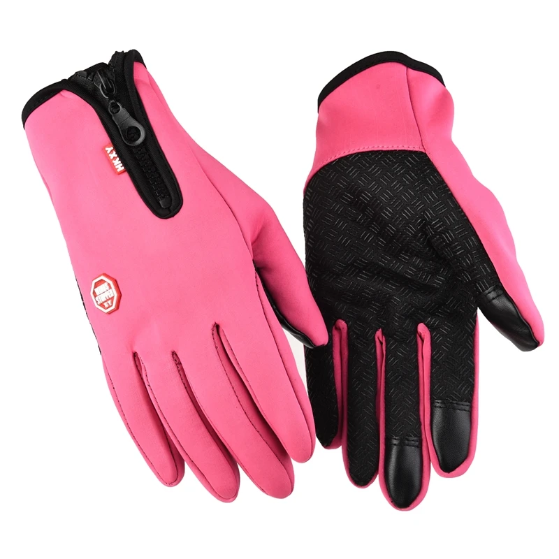 Winter touch screen with zipper windproof bike gloves