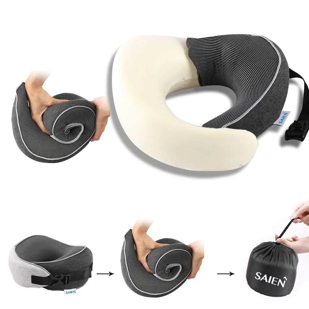 Waterproof Carry Packet Office Memory Foam Nap Pillow Luxury Customized Travel Blanket and Pillow Set