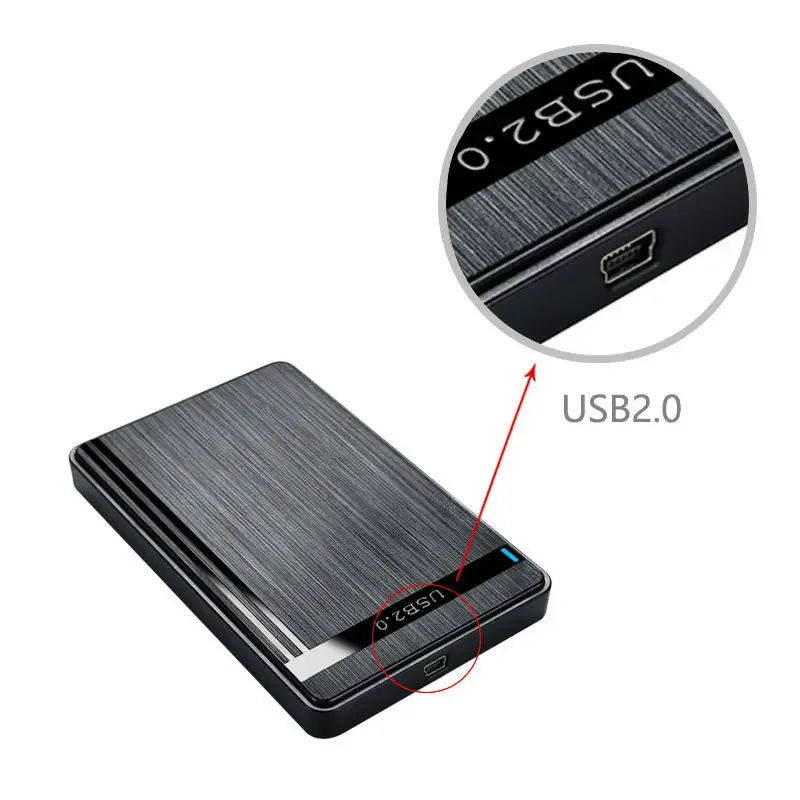 Tool free external case 2.5 hdd usb 2.0 hdd enclosure usb 2.0 2TB External Mobile Hard Disk Box