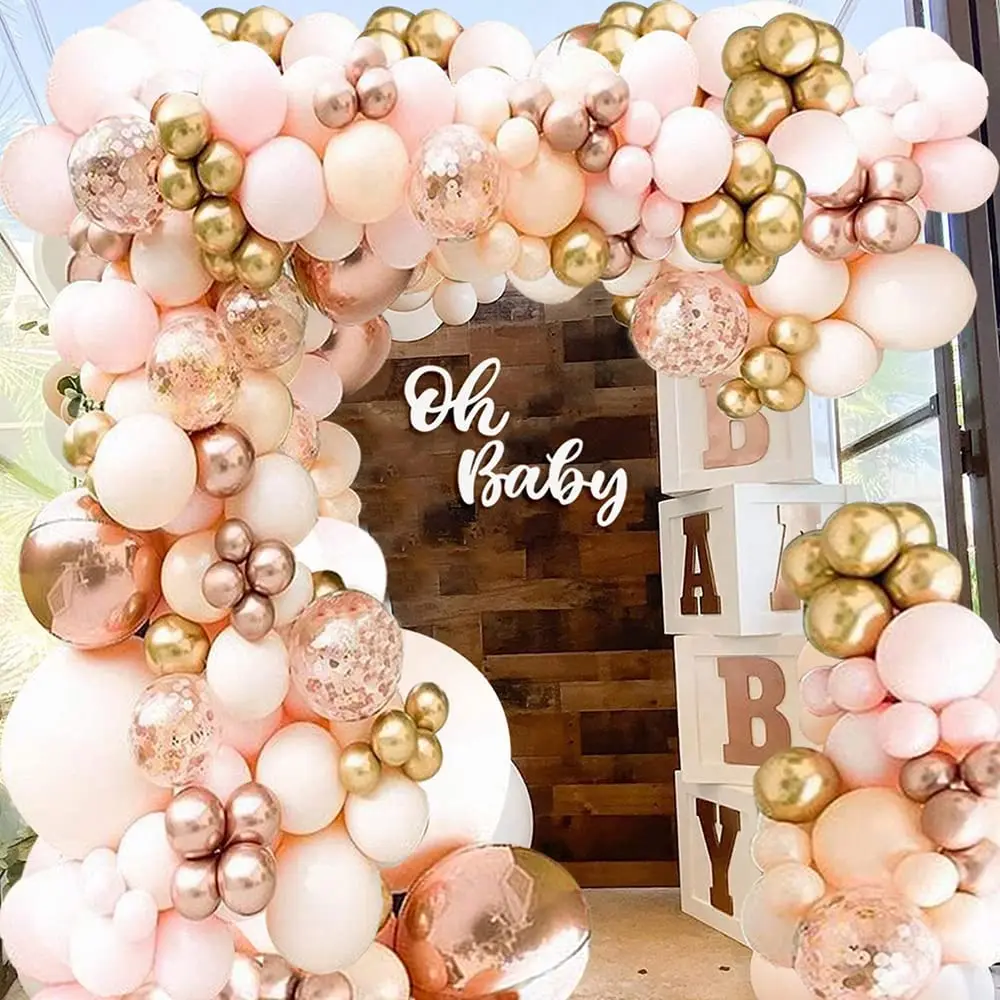 Оптовая продажа многоразовые арочные гирлянды набор украшений из розового золота конфетти Свадебная вечеринка детский душ для девочек детские игрушки гелиевые латексные шары