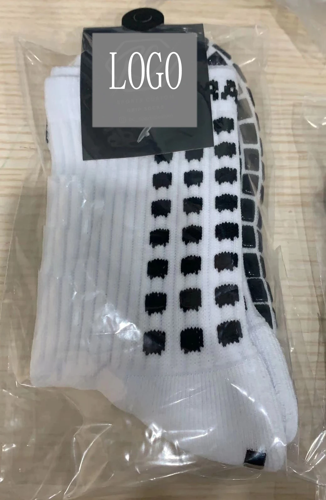 Antiderrapante meias personalizado logotipo embalagem de futebol esportes de futebol masculino meias de aperto de futebol