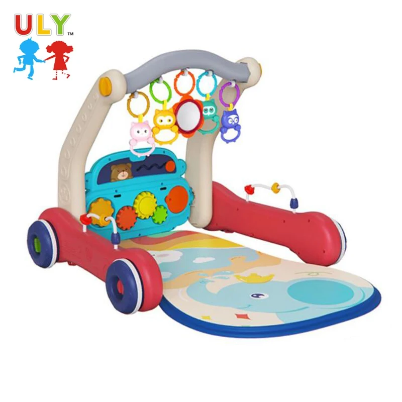 ULY New Musical Baby Play Gym Piano Fitness Rack Mat 2 In 1 Multi-function Baby Piano Play Mat With Walker