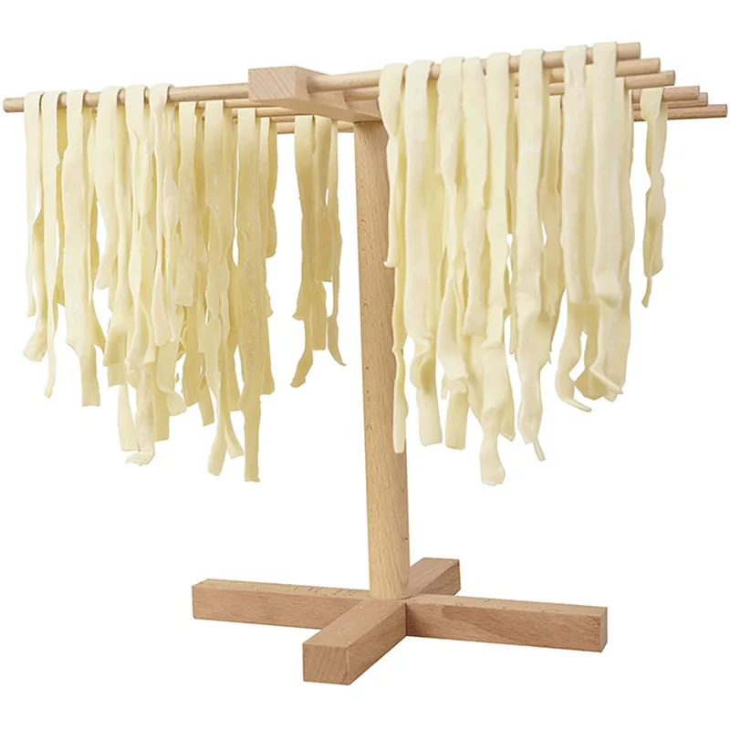 Natural Wood Pasta Drying Rack Stand Kitchen Noodle Dryer Rack Easy Storage Pasta Making Accessories