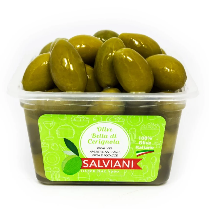 Le Ideali Bella Of Cerignola Olives In Brine G.250 Italian Fresh Green Olives Pickle Manufacturing Food Products