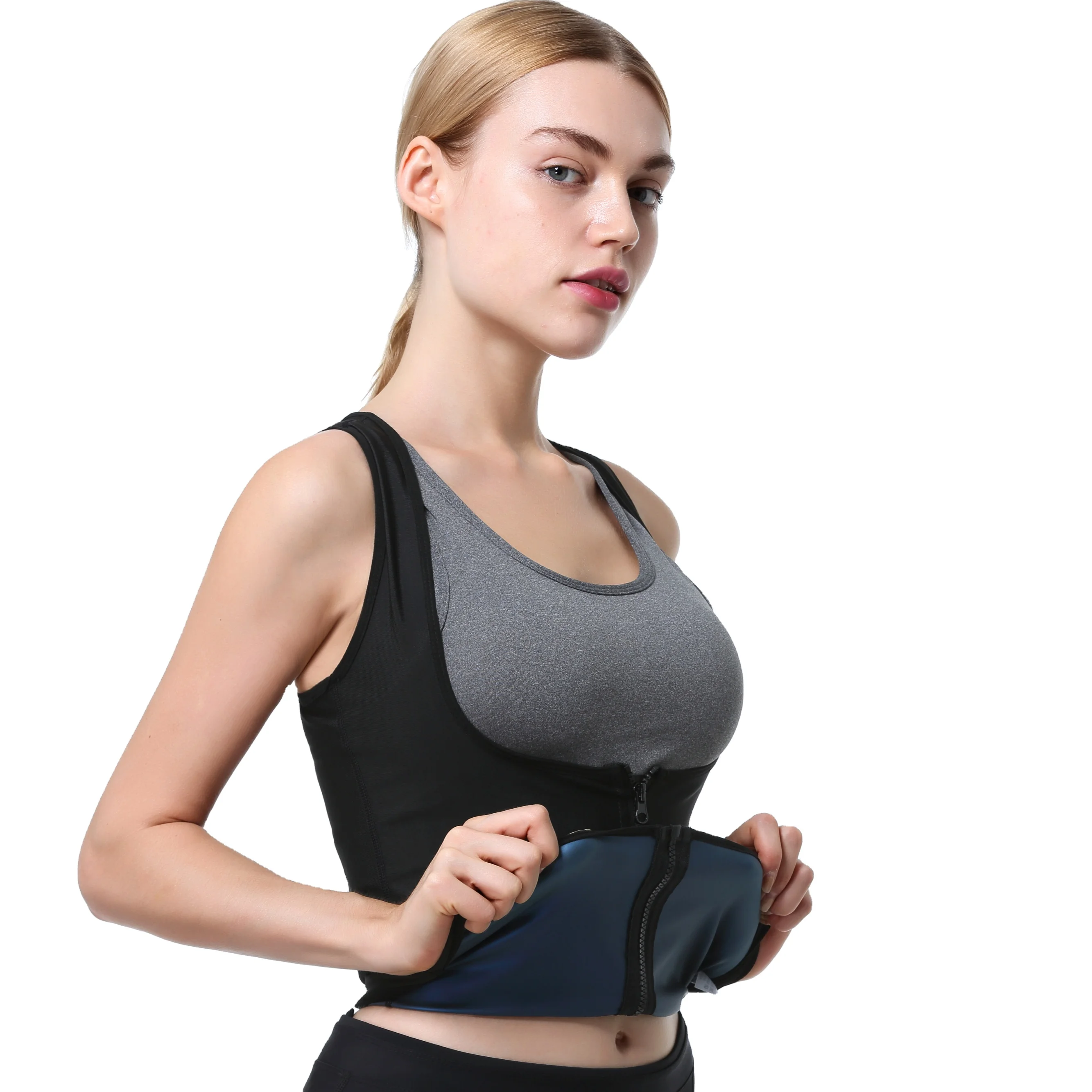 Polymer Body Shaper Sauna Vest Waist Trainer Weight Loss Shapewear Belly  Zipper Heat Slimming Vest for Men Women Adult