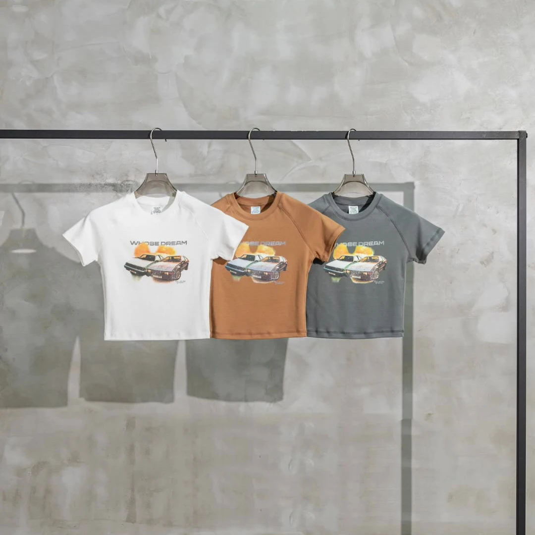 Multi colors high quality custom screen printing heavyweight t-shirt car graphic t shirts for summer