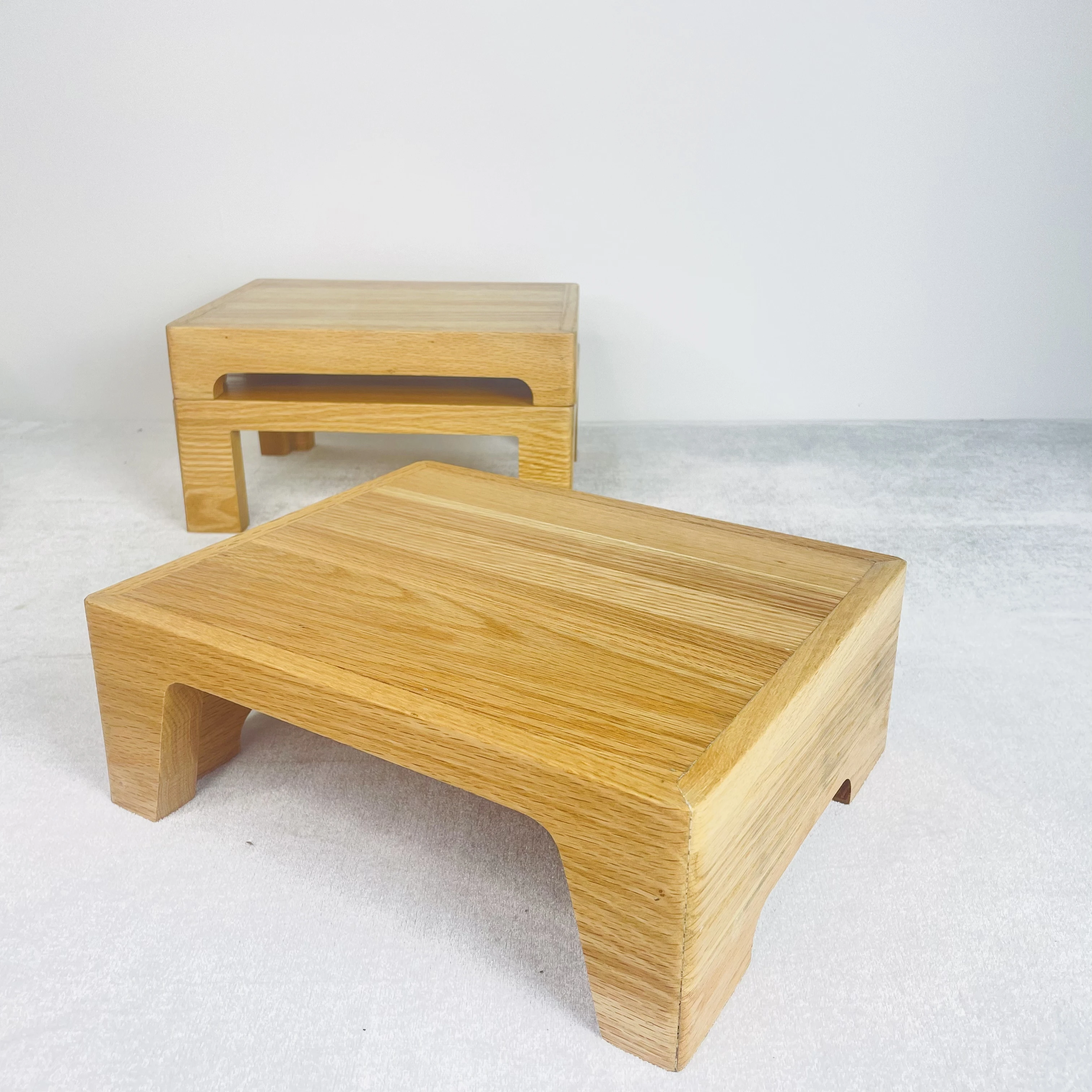 Custom Oak Wood Pedestal Stand Display Riser Cupcake Dessert Holder Countertop Dessert Serving Stand Tray