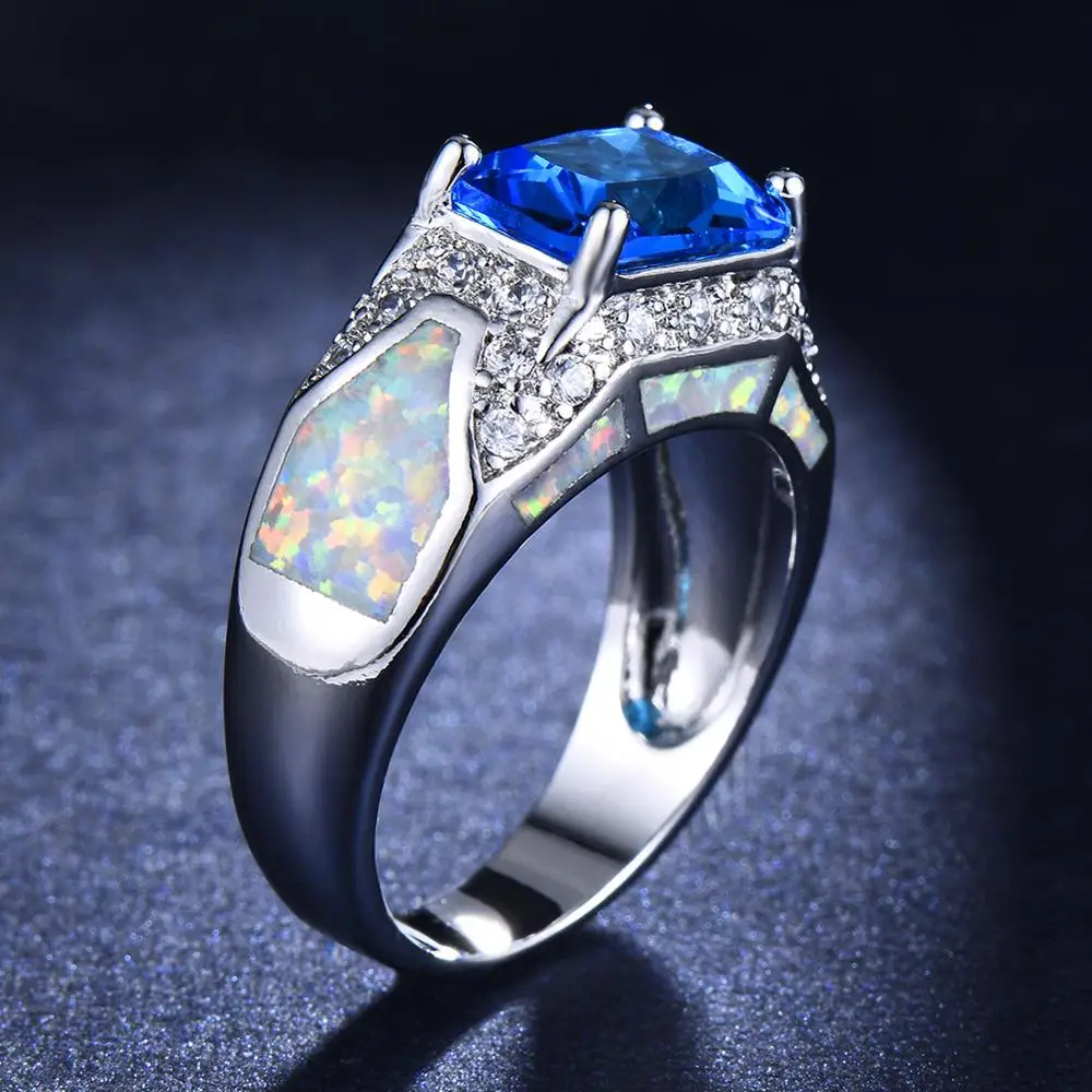 
Customized Men diamond rings yiwu jewelry factory wholesale women blue sapphire ring 