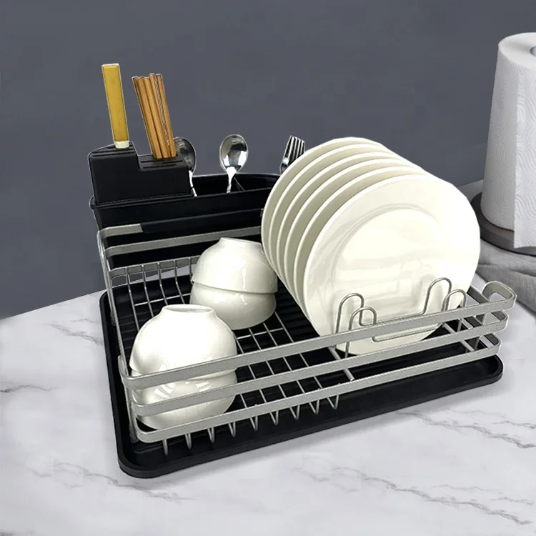 
kitchen stainless steel over the sink useful plate dish drying racks with drainboard 