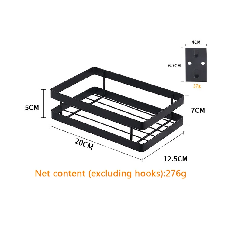 hot Wall-mounted punching-free kitchen stainless steel shelf kitchen shelf