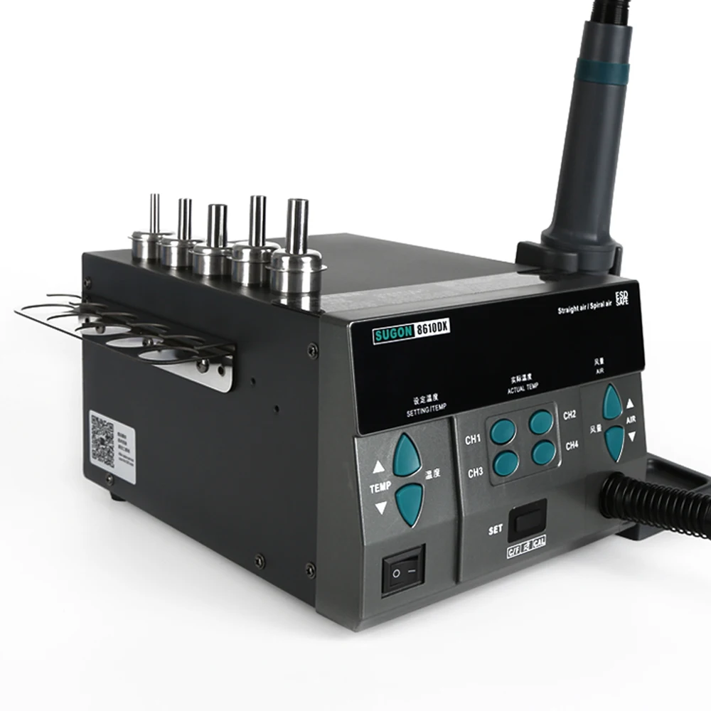 Паяльная станция SUGON 8610DX профессиональный тепловой пистолет для ремонта телефонов пайки и распайки