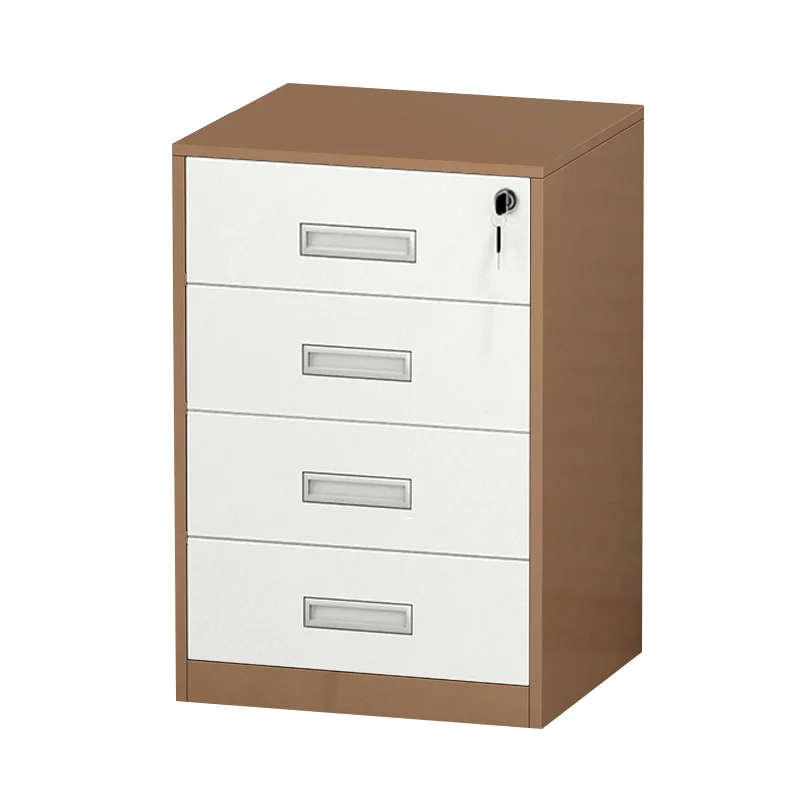 Nightstand small Iron 4 drawers cabinet under desk Metal steel small cabinet movable file  data storage cabinet