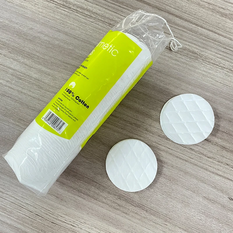 High Quality Women cosmetic remover absorbent facial makeup round embossed pressed Cotton Pad