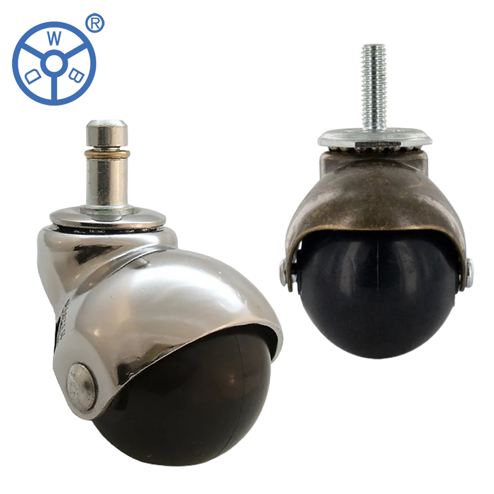 WBD 2inch ball type chrome chair caster wheel / furniture moving wheels