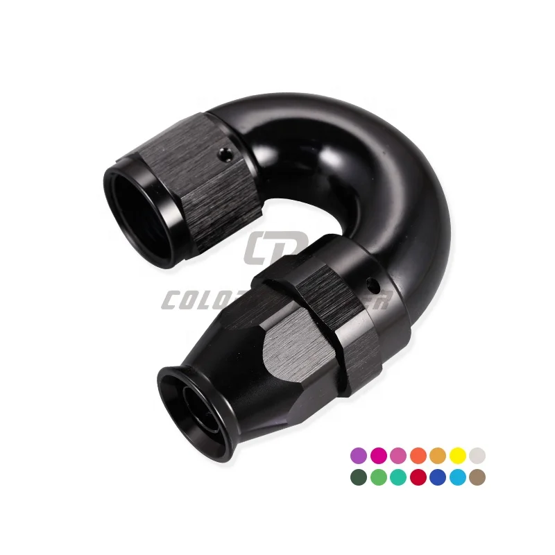 Hot Sale U Shape Aluminium 180 Degree AN16 Swivel Female Oil One-piece PTFE Fuel Line Fittings Full Flow Hose Ends