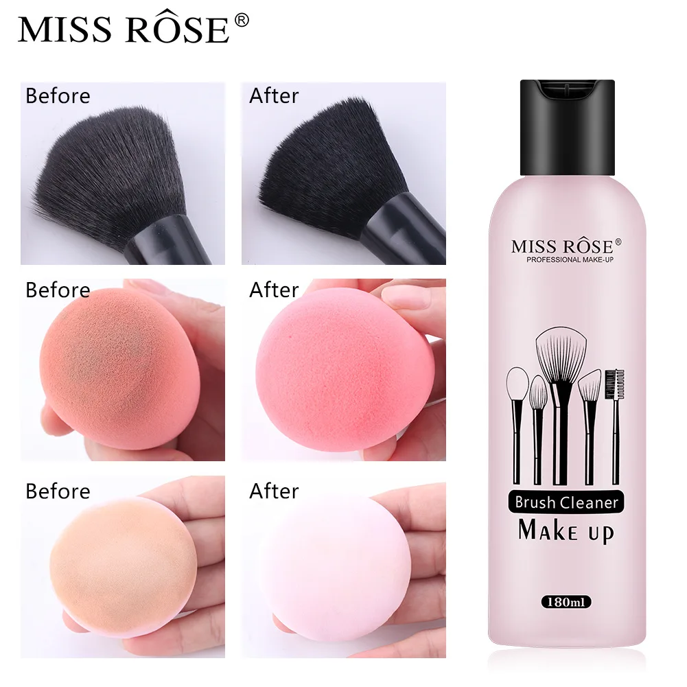 MISS ROSE 180 мл Кисть для макияжа очиститель с нажимным переключателем дизайн бутылки сильное аварийное средство без остатков пудры жидкость