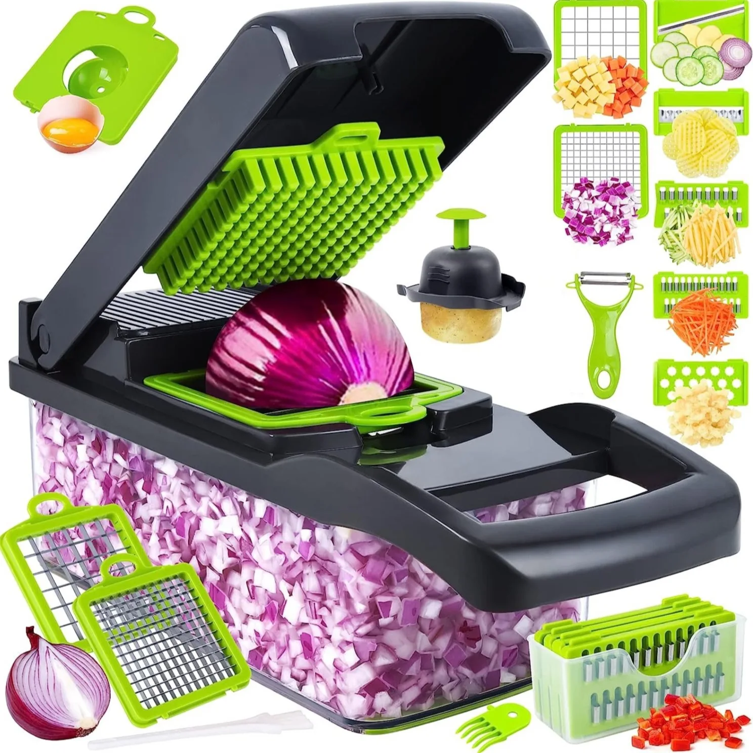 Wholesale Kitchen Multi 16 in 1 Manual Mandoline Fruit Vegetable Cutter Onion Dicer Veggie Slicer Vegetable Chopper