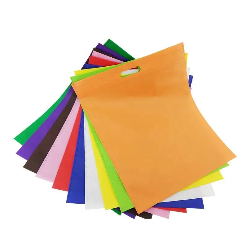 Wholesale Disposable Poly Non-Woven Four-Finger T-Shirt Shopping Bag for Household Goods and Grocery Store Use