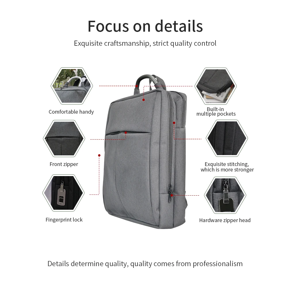 Oxford Waterproof Fabric Fingerprint Men Backpack Shoulder Pads Promotional Anti-theft outdoor sports backpack from China