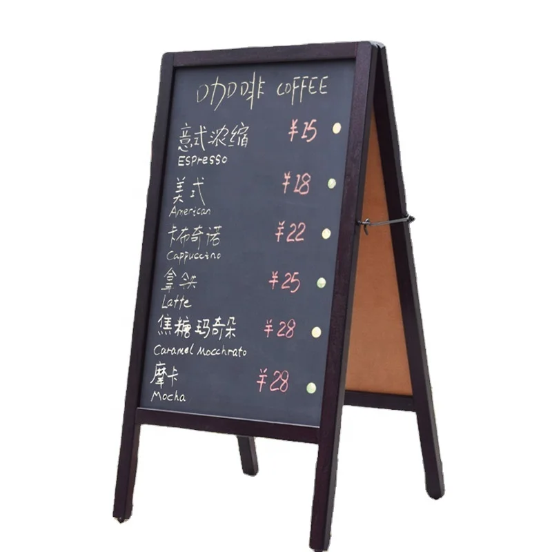 Двухсторонняя доска для сообщений с рамкой, доска для объявлений, деревенская деревянная доска, черная и натуральная подвижная
