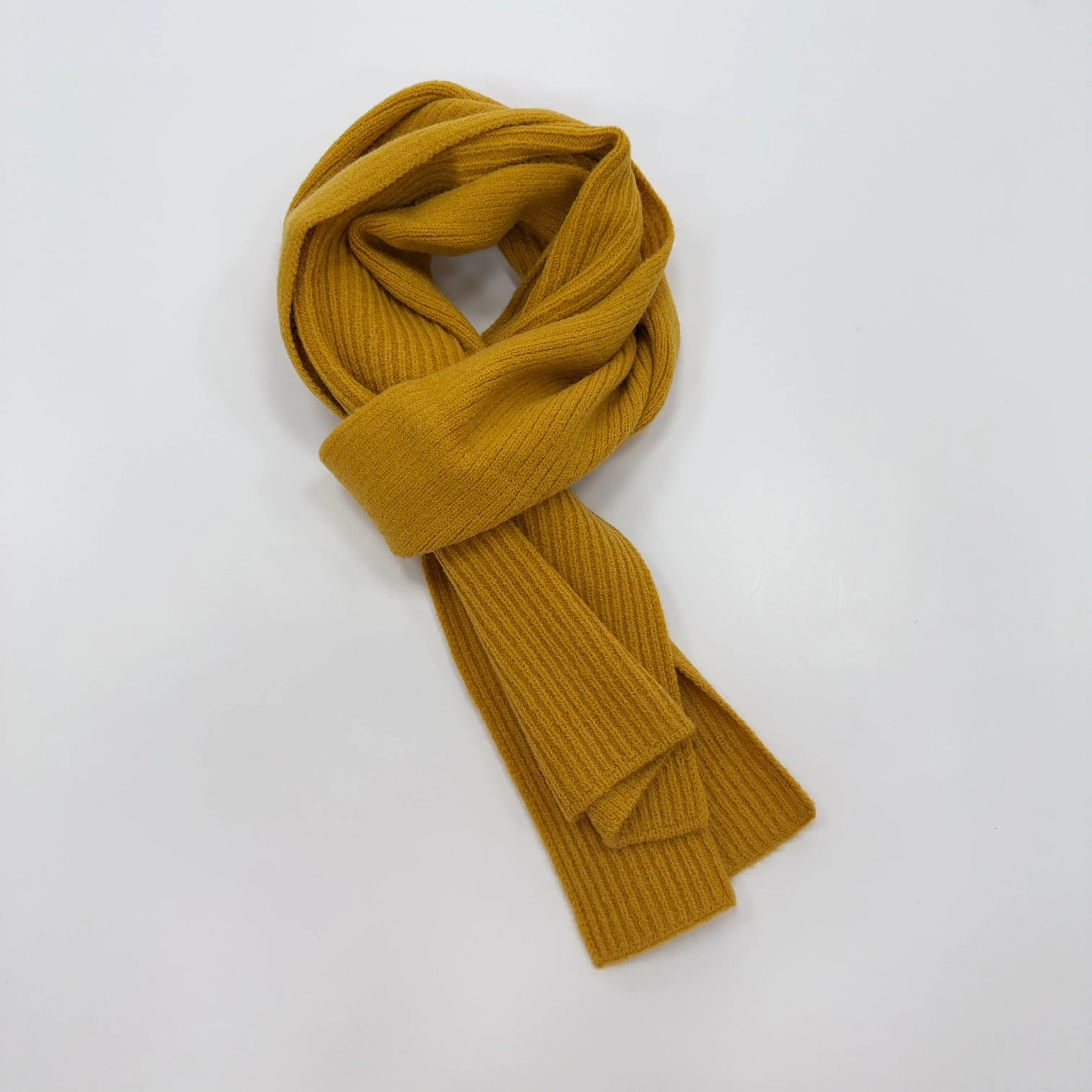 Unisex Winter Solid Color Knitted Flat Needle Scarf Classic Durable Customizable Scarf