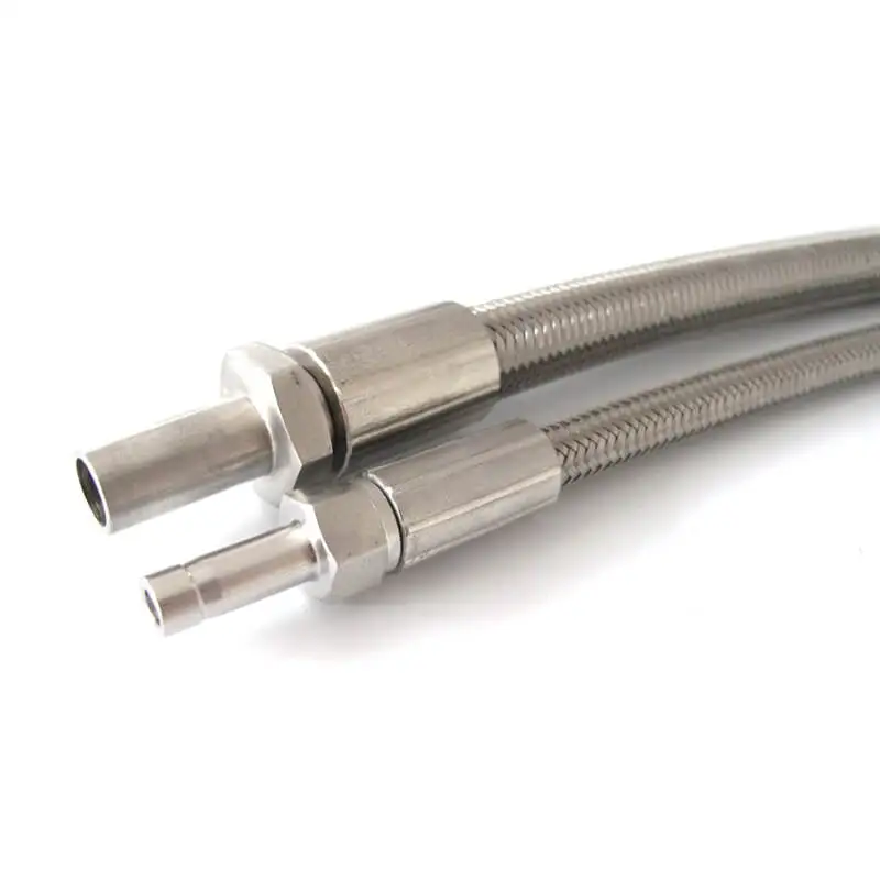 stainless steel wire braided PTFE hose with tube stub end fittings