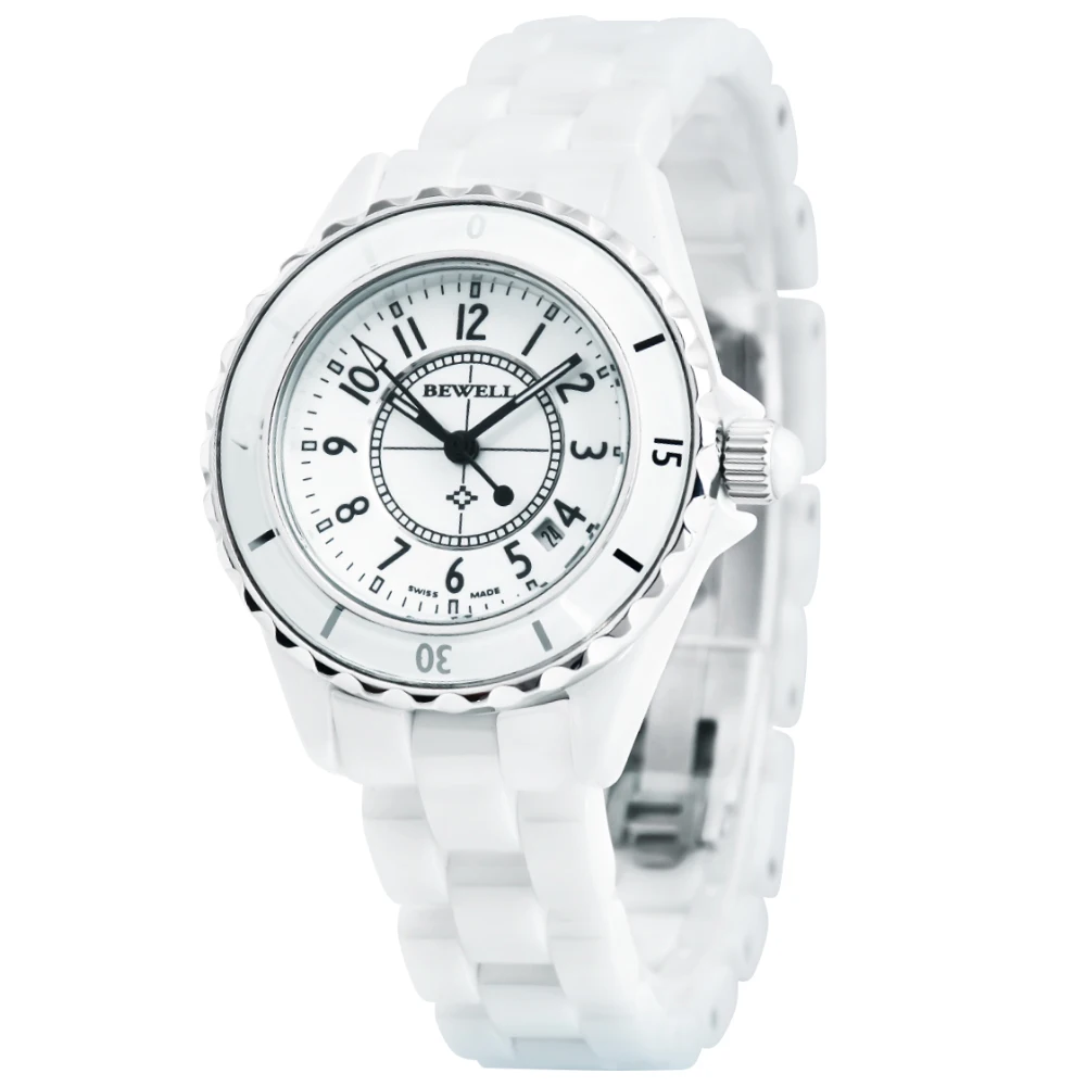 2023 bwell белые наручные часы для женщин керамические женские часы 3 АТМ водостойкие элегантные женские часы с индивидуальным логотипом