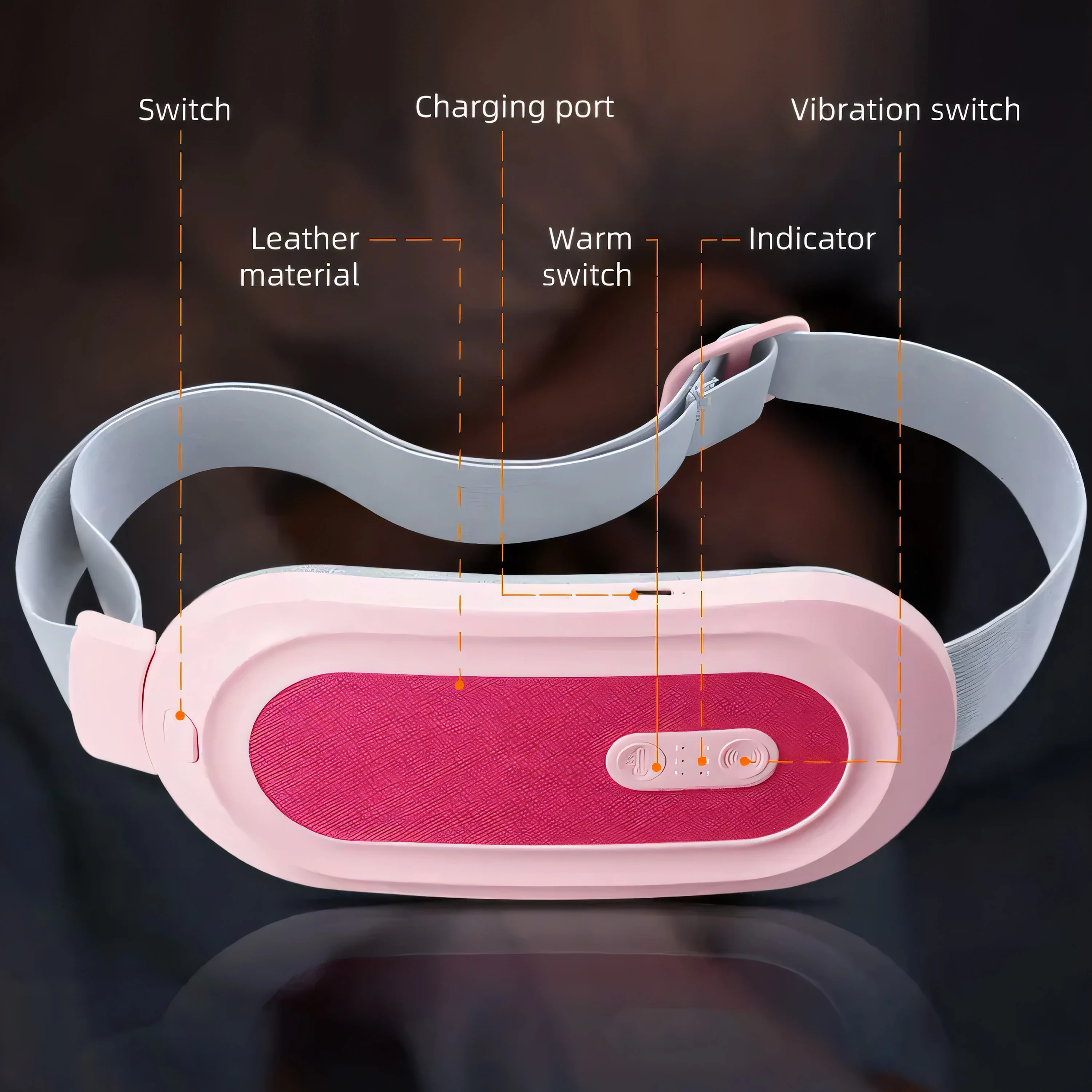 High Quality Digital Display Cordless Menstrual Heating Pad Fast Heating Massage Period Waist Wrap Belt Women