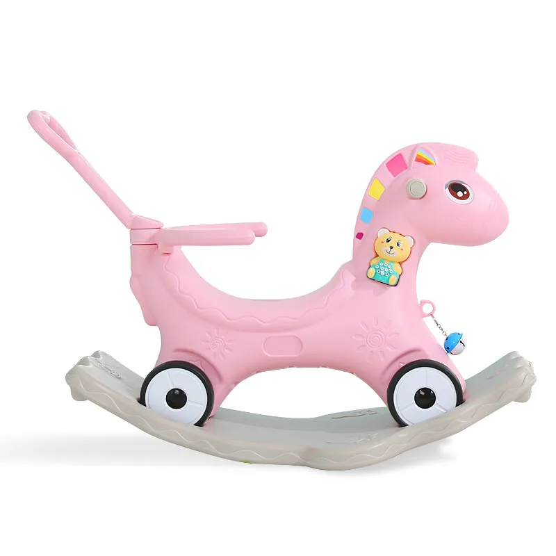 
Hot Sale Baby Rotating Glow Musical Toddler Walker Plastic Kids Unicorn Cartoon Rocking Horse Ride On Animals Toy 
