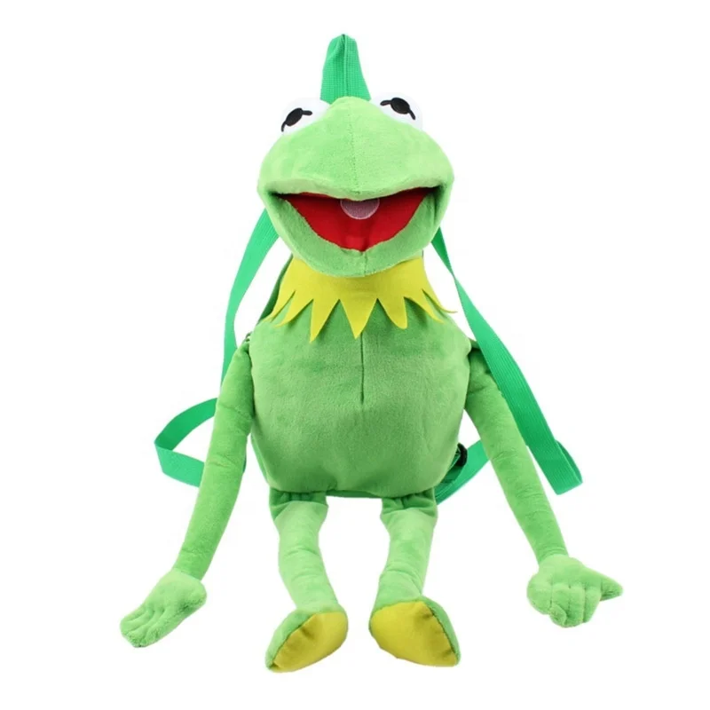DOULUO Creative Stuffed Plush Toy Kermit Frog Hand Puppet Green Frog Bag ventriloquism Stuffed Toy Doll gift for kids friends