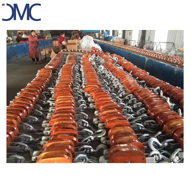 Wooden regular chain and rope single pulley blocks