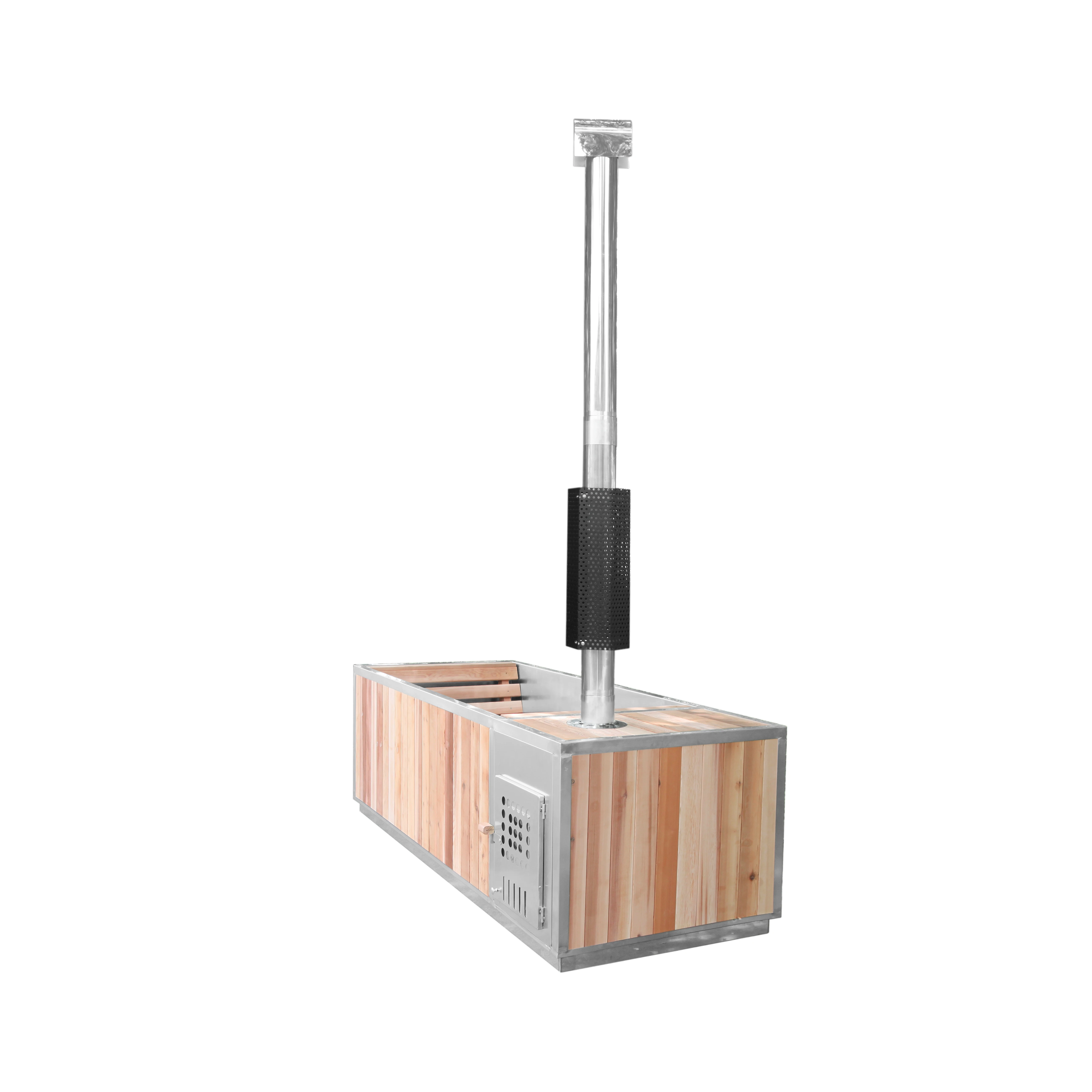 Wood Fired Stainless Steel Hot Tub Red Cedar Wood Fired Hot Tub Wood Burning Stove For Hot Tub Bath Shower Bathtub Cedar