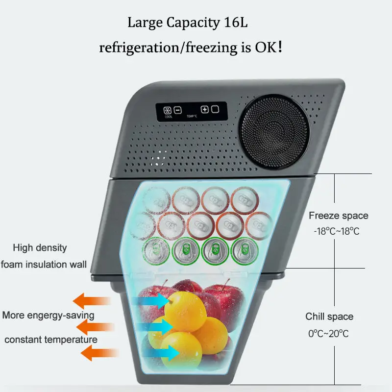 Hot sale Large Capacity Mini car Fridge Compact Cooler and Warmer with AC/DC Temperature Control