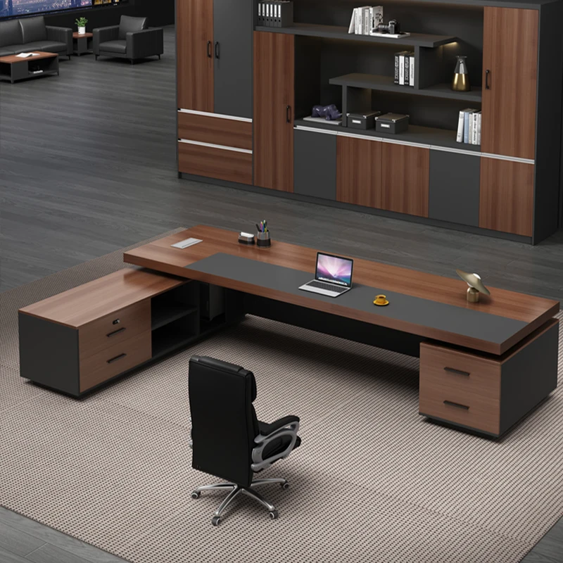 Modern Luxury L-Shaped Boss Desk Luxury Computer Manager Executive Office Furniture