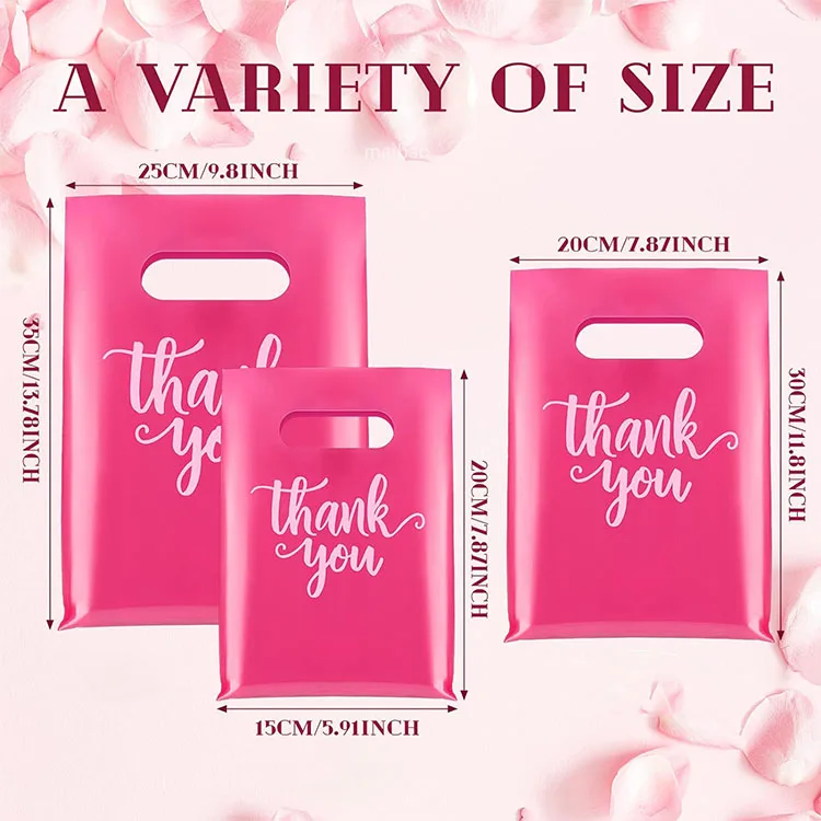 Black Pink Biodegradable Clothing Plastic Packaging Bag Custom Logo Printed Retail Luxury Plastic Shopping Bags With Handle