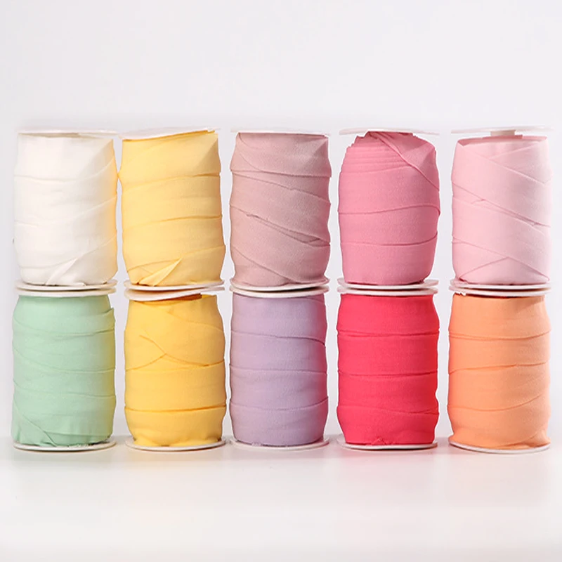 20mm  wholesale roll packing 40 colors  fold over elastic band binding bias tape