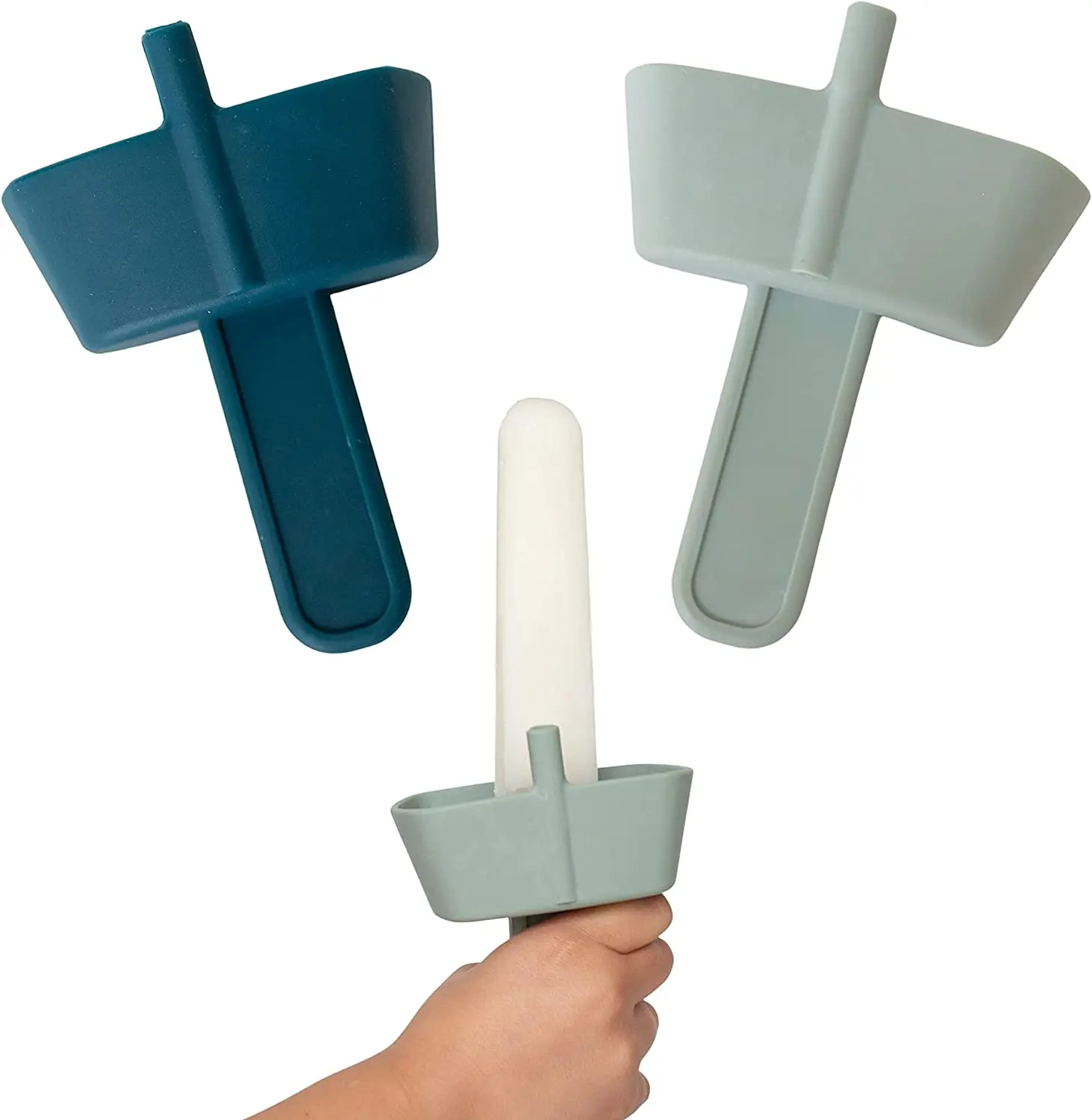 Built in straw Silicone Popsicle Holder For Kids, MESS FREE Frozen Treat Holder for Popsicle, Drip Free Silicone Popsicle Holder