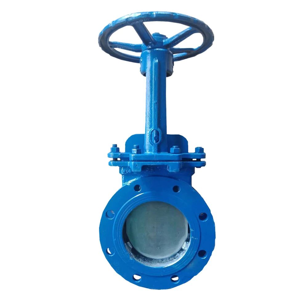 SK industry Cast steel  10inch EPDM Soft Sealing WCB Handle wheel  Lug Flange Knife type Gate Valve for slurry