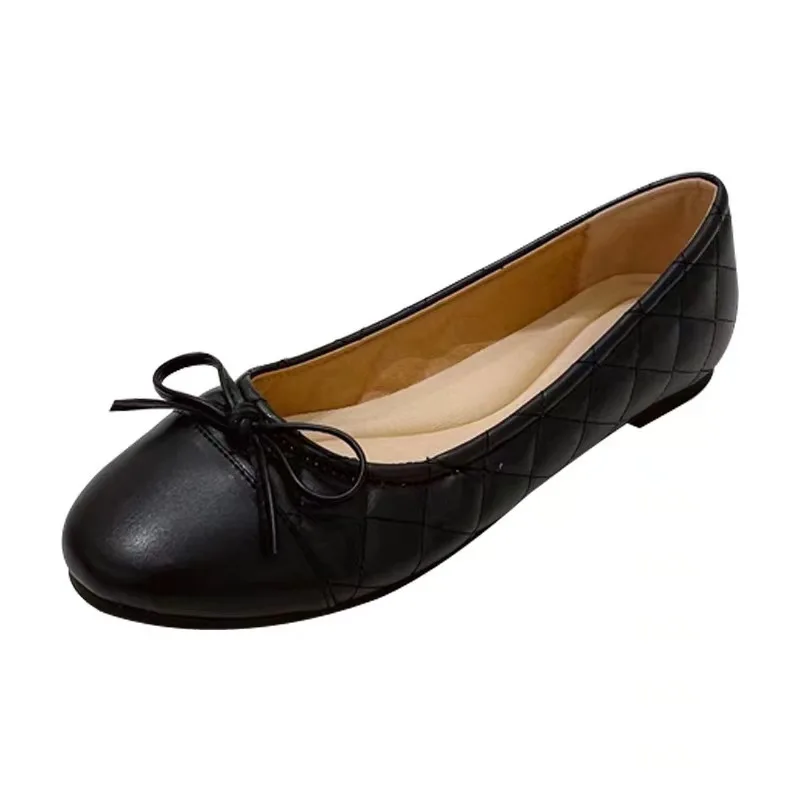 Wholesale Ladies Office Work Dress Shoes Multi-color Slip-On Flat Design Soft Rubber Ballet Flat for Women