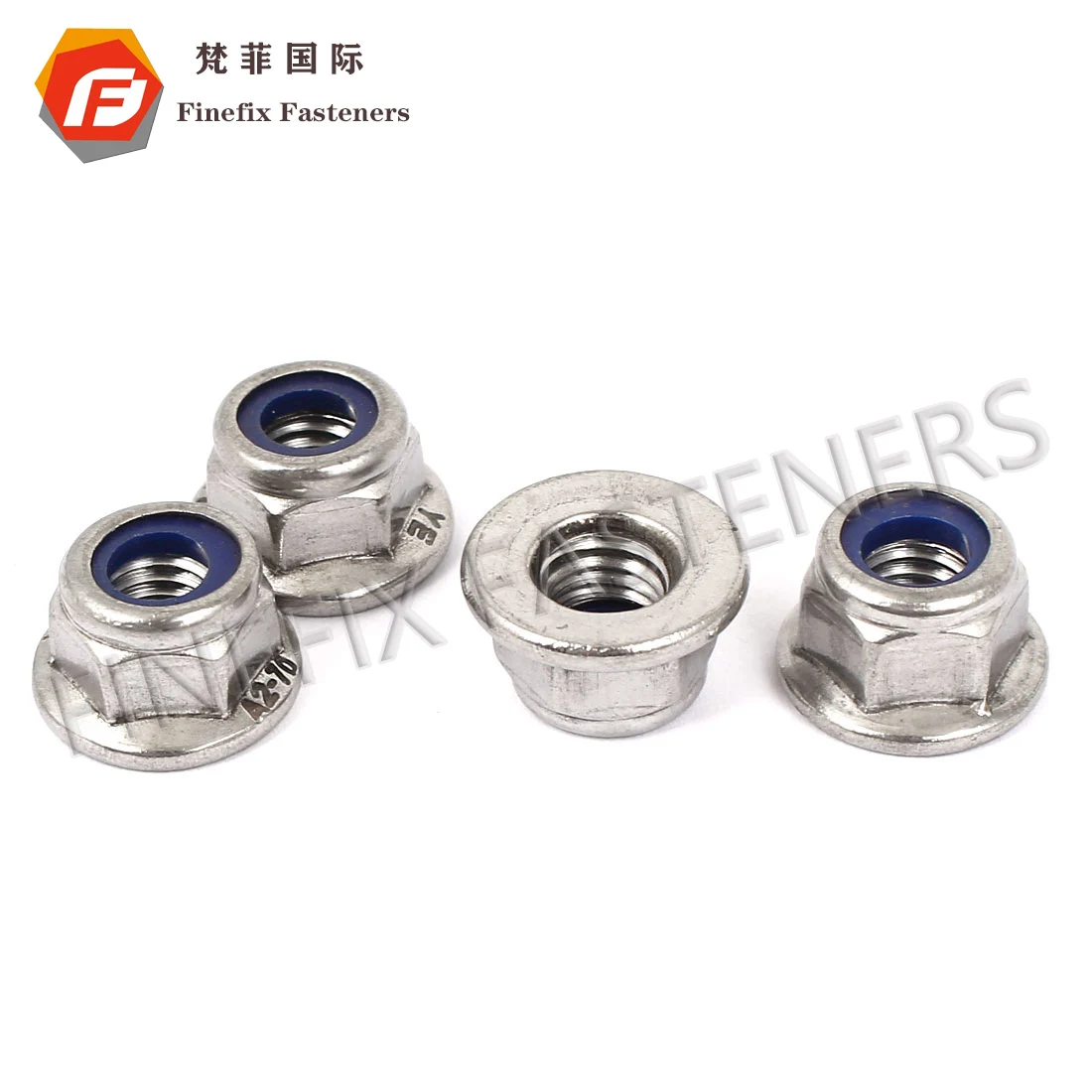 Фланцевая нейлоновая блокировочная гайка SS304 SS316 из нержавеющей стали металлическая Шестигранная Фланцевая нейлоновая блокировочная гайка типа