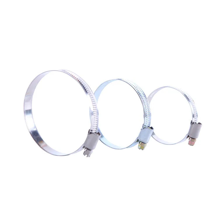 Good Price with High Quality German Type Blue-White Galvanized Non-Perforated 9mm and 12mm Band Hose Pipe Worm Gear Pipe Clamps