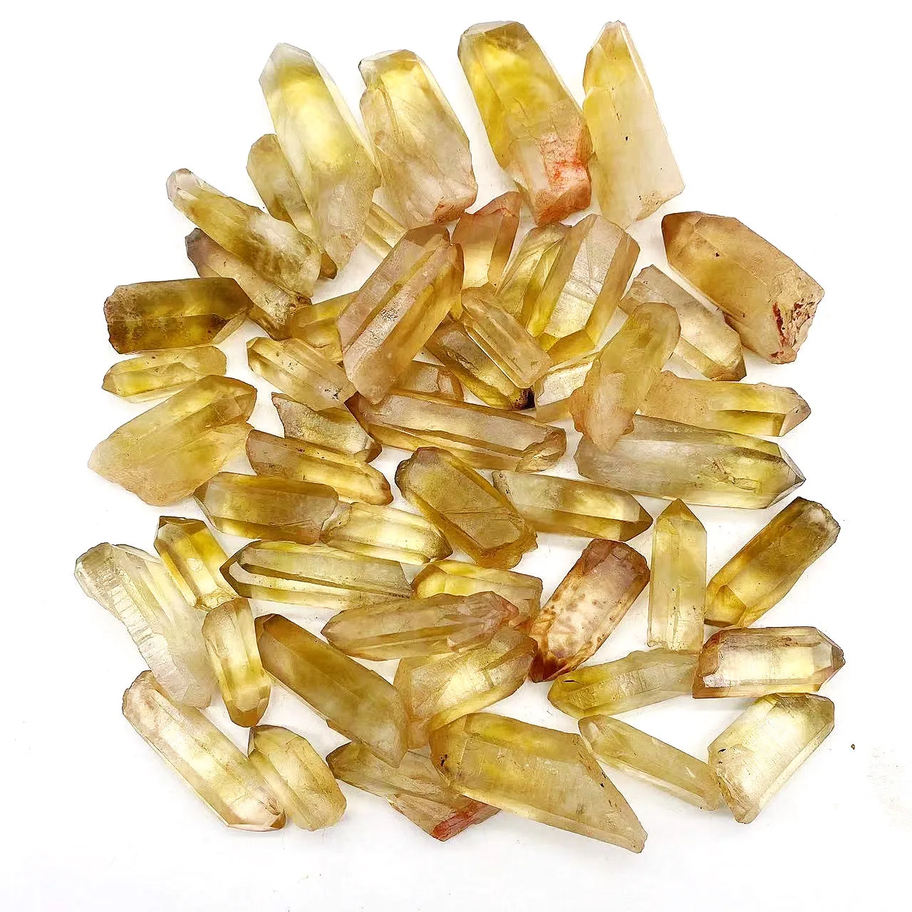 Natural Stone Rough Clear Healing Crystal Yellow Quartz Points Reiki Raw Citrine Strip for Decorate