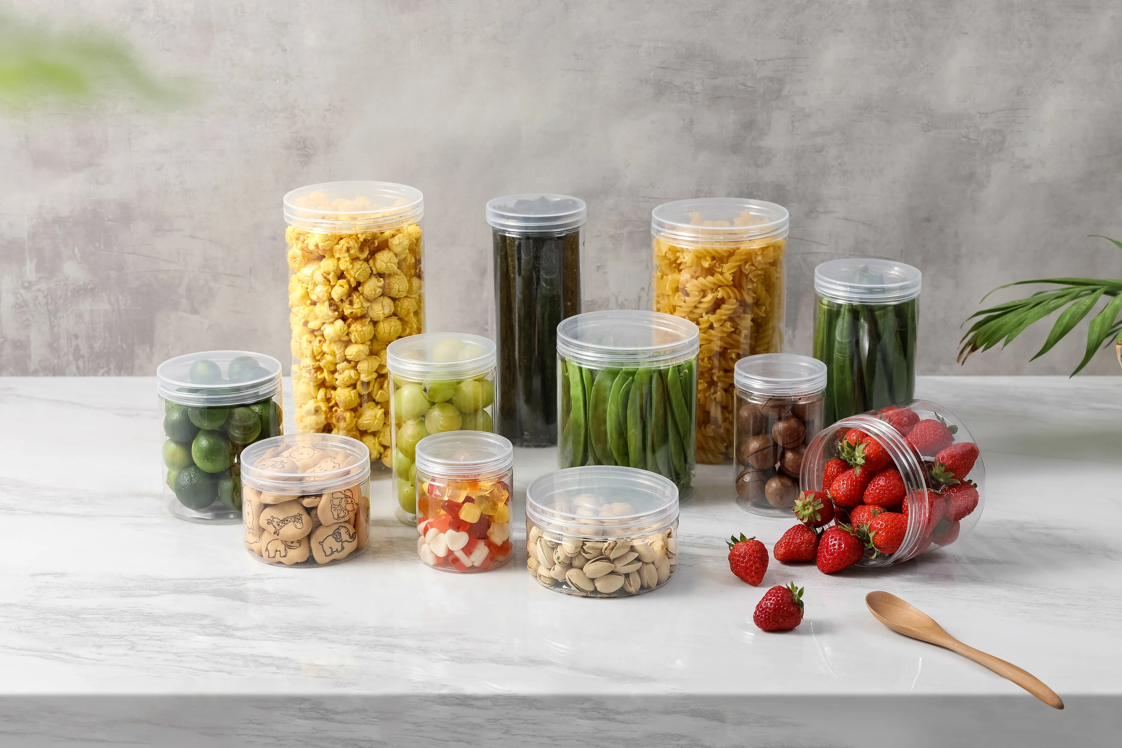 Food Grade PET Container Plastic Jars for Peanut Butter Honey Jams With Screw Top Lid