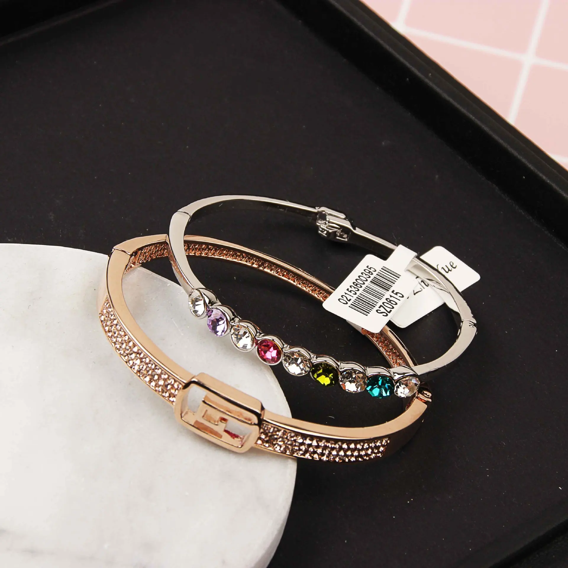 Aug Jewelry charm bracelets inlaid in bulk with real gold plated rhinestones and zircon bracelets stainless steel bracelets