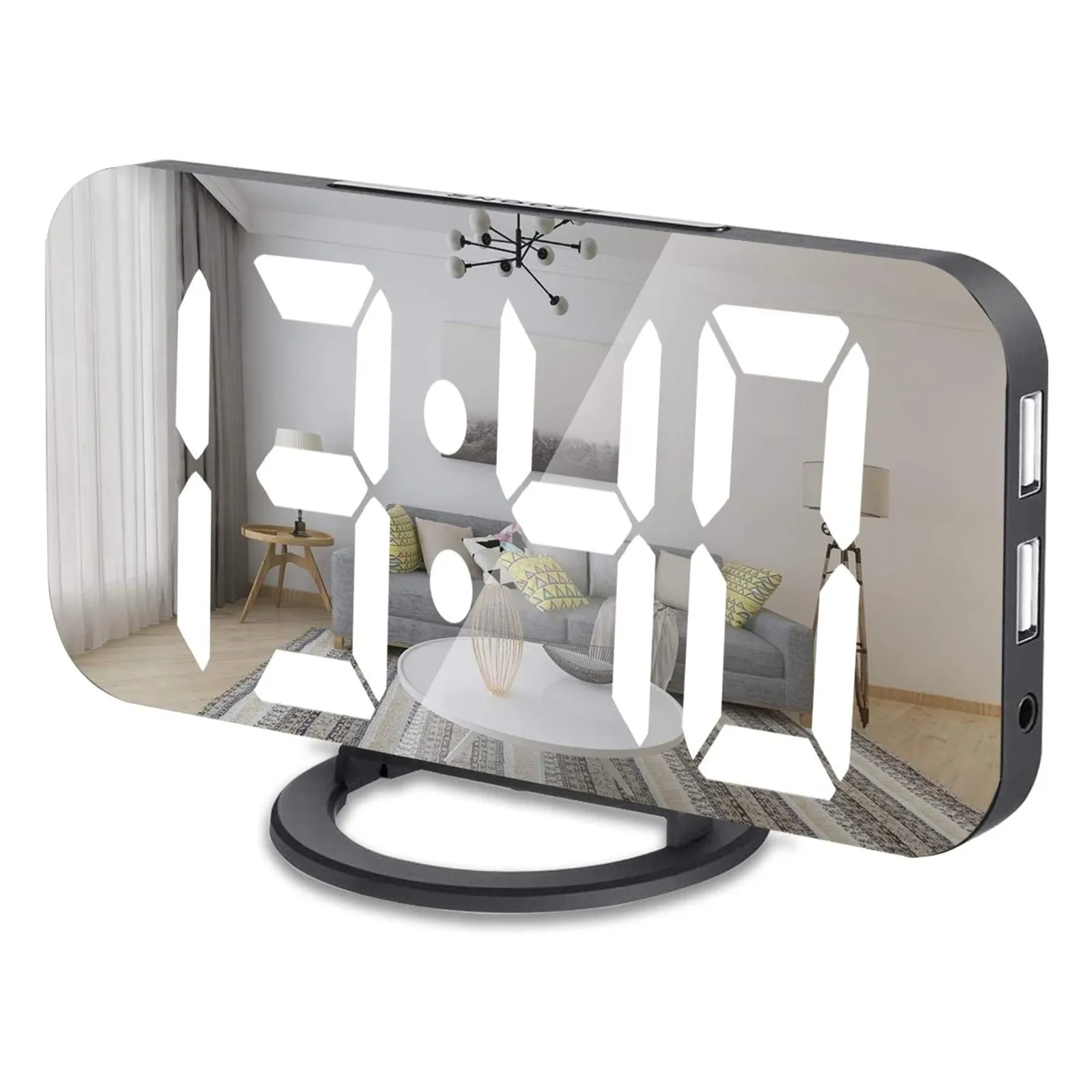 LED Multifunctional Mirror Desktop Automatic Photosensitive Electronic Clock wholesale (1600450316055)