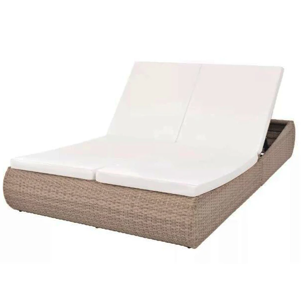 Лидер продаж уличная мебель уличный сад ротанговый Daybed водонепроницаемый шезлонг у бассейна двойная кровать