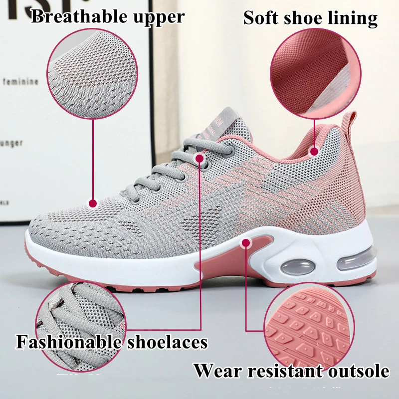 Fashion Casual Shoe Hombr Breathable Soft Sole Breathable Ladies Shoes Round Toe Comfortable Running Shoes For Women